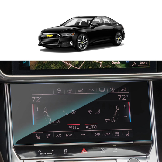 Audi A7 Gösterge Alt Üst Multimedya ve Arka Klima Ekran Koruyucu Set 4 Parça (2021-2025)